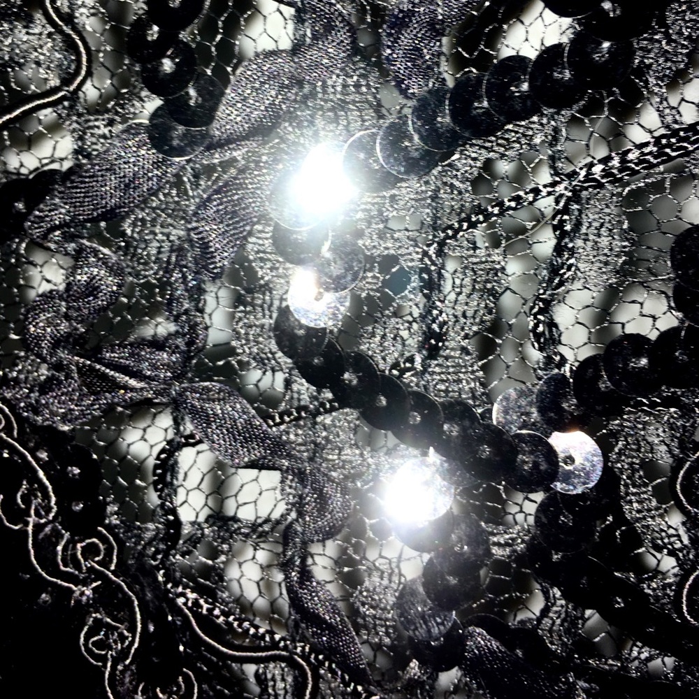 Vintage ZUM ZUM Velvet & Sequined Lace Shrug Sz 8 - Picture 6 of 8